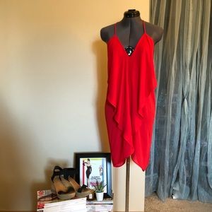 MAHINA Red Draped Mini Dress